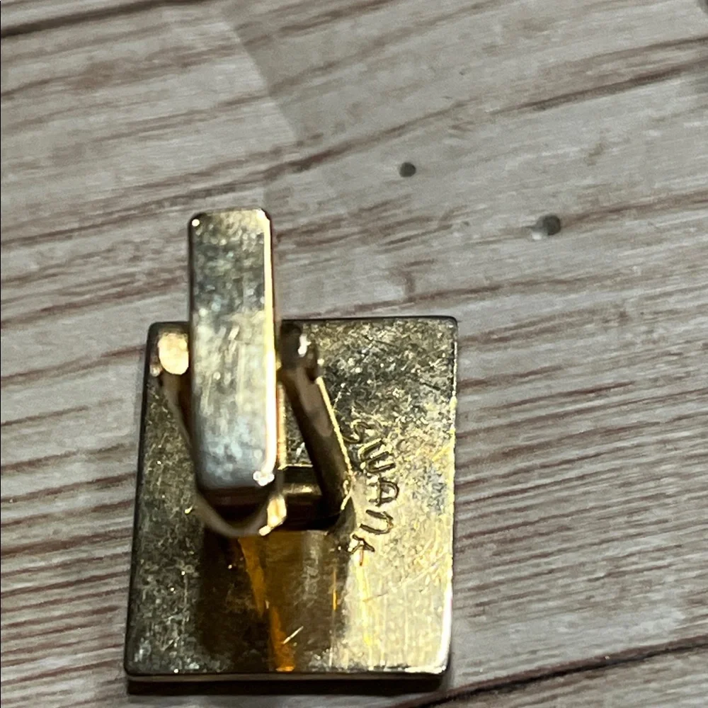 Vintage SWANK Gold and Black Crown Cufflinks